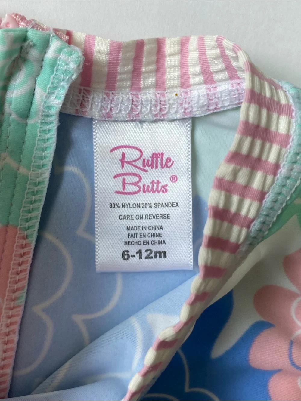 Ruffle Butts Shirt Girl's Size 6 12 Months Baby Girls floral fabric work pink